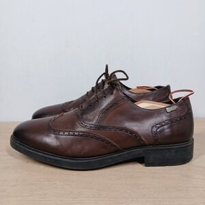 Pikolinos Oxford Shoes Mens 12 Leather Lace Up Brown Comfort Academia Business